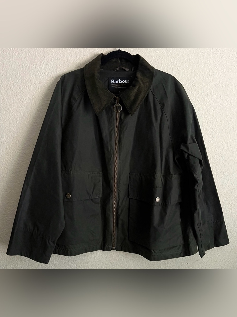 Barbour Women’s Olive Wax CROXDALE Weatherproof Jacket US 14 $425